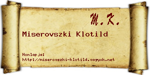 Miserovszki Klotild névjegykártya